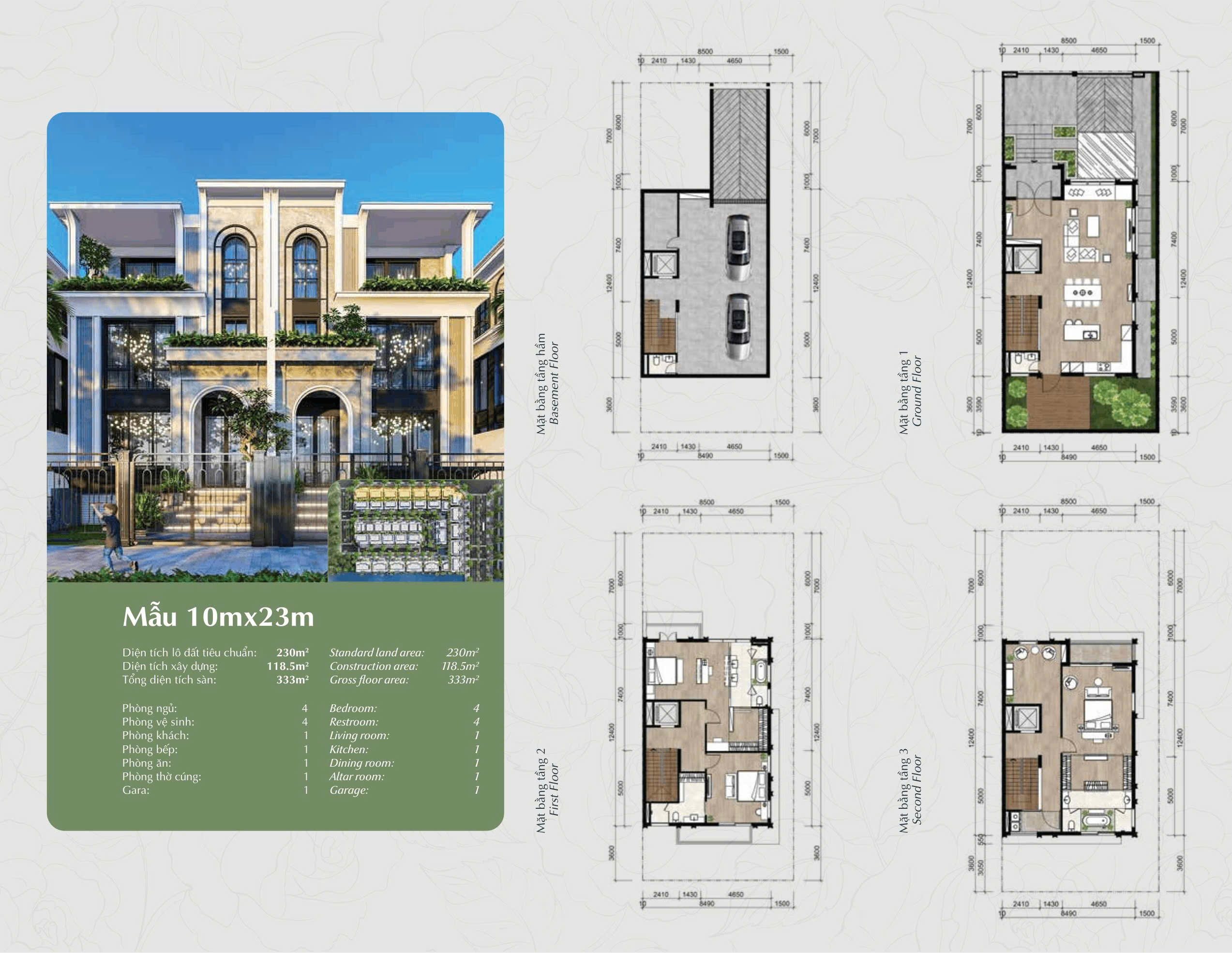 Thiết kế căn 230 m2 khu P Ciputra