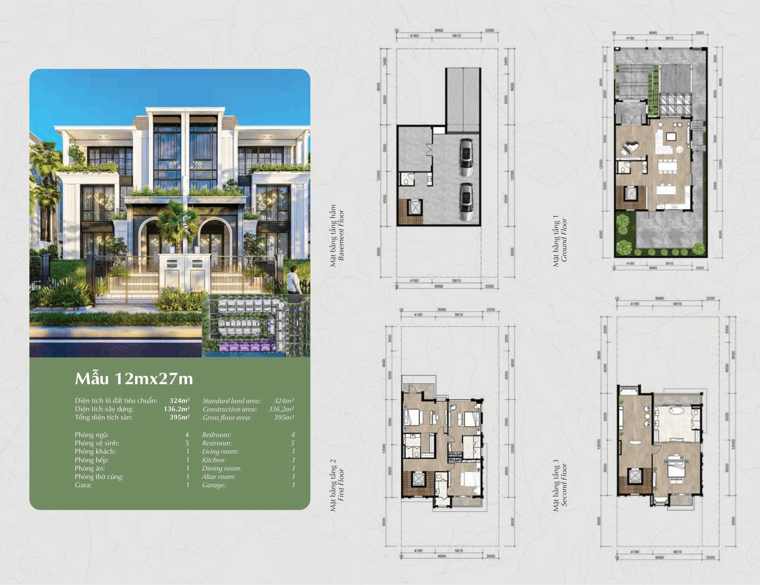 Thiết kế căn 324 m2 khu P Ciputra
